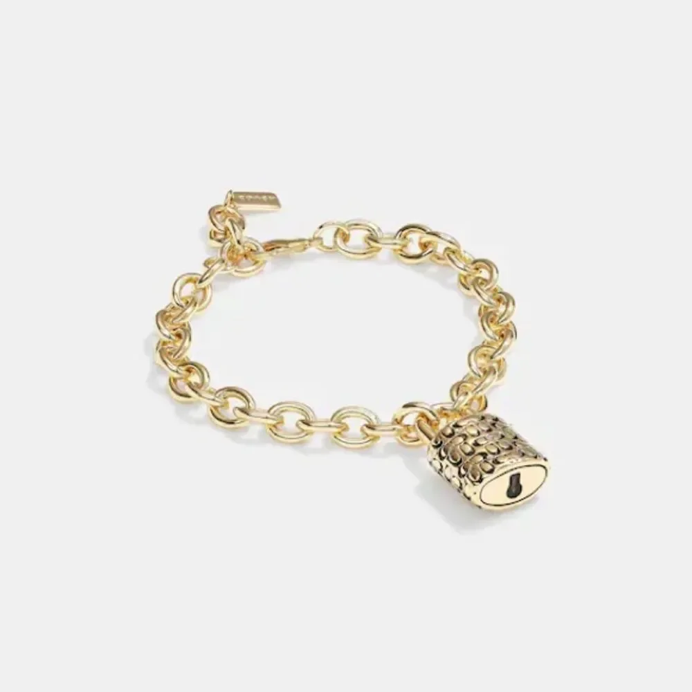 Coach Quilted Padlock Chain Bracelet - Picture 1 of 4